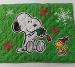 Twin Size Franco & Sons Snoopy Peanuts Christmas Holiday 2 Piece Quilt Set Green. Fixed Price $62.10.