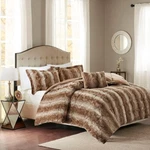 Madison Park Zuri Soft Plush Comforter Set Faux Fur Animal Stripes Design. Fixed Price $142.99.