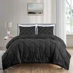 Chezmoi Collection Berlin Black Pinch Pleat Full Comforter Set 3-PIECE. Fixed Price $59.22.