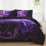 Wongs Bedding Purple Comforter Set King Reversible Rose Pattern Beddin.... Fixed Price $43.13.