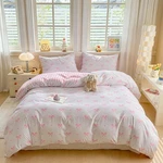 King Pink Bow Comforter: Kawaii Dream Girls (stripes & Hearts Galore!). Fixed Price $84.56.