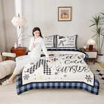 Christmas Snowman Comforter Set Queen Size,snowflake Holiday Beddin.... Fixed Price $32.70.