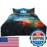 Uxcell Full/queen Size Galaxies Blue Comforter Sets - 3D Outer Space Themed. Fixed Price $130.26.