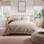 Colden Plaid 3-PIECE Comforter Bedding Set, Full/queen, Natural. Fixed Price $21.55.