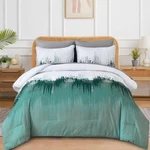 Wongs Queen King 7PC Aqua Abstract Art Gradient Microfiber Comforter Set. Fixed Price $59.28.