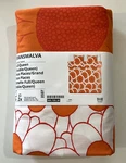 New Ikea Kransmalva Full Queen Duvet Cover + 2 Pillowcases Orange White Floral. Fixed Price $39.55.