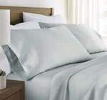 Becky Cameron Light Gray Solid Microfiber Queen Deep Pocket Sheet Set (4-PIECE). Fixed Price $27.49.