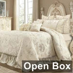 Loom And Mill 9 Piece Jacquard Floral Design Comforter Set, King, Creamy Apricot. Fixed Price $125.14.