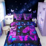 Erosebridal 7 Piece Purple Butterfly Queen Comforter Set Sheets Galaxy Dreamy. Fixed Price $96.22.