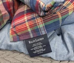Vintage Ralph Lauren Garrison Chambray Plaid Reversible Full Queen Comforter Usa. Fixed Price $139.95.