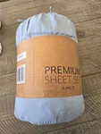 #= Premium Sheet Set King Light Blue Machine Washable Ultra Soft Hypoallergenic. Fixed Price $39.59.