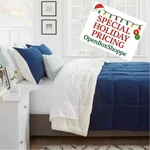 Navy Blue Microfiber Reversible Comforter Full/queen Faux Shearling (brand New). Fixed Price $25.00.