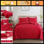 Elegant Vintage Damask King Quilt Set - Lightweight Reversible Bedspread & 2 Sha. Fixed Price $65.99.