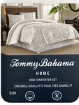 Tommy Bahama King Comforter Set Tybee Island Yellow Gray 3 Piece. Fixed Price $161.00.
