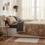 New West Elm Beige Floral Damask Paisley Queen / King Bedding Duvet & Sham Set. Fixed Price $133.20.
