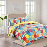 Colorful Soft Bedding Geometric Plaid Patchwork Modern Quilt Set With Pillowcase. Fixed Price $39.59.