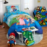 Super Mario Kids Twin Full Bed Bag Comforter Pillowcase Set * Fast Ship. Fixed Price $129.00.