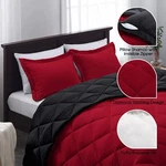 Basic Beyond Down Alternative Comforter Set (queen, Black/red) - Reversible Bed. Fixed Price $80.00.
