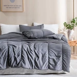 Andency Dark Grey/gray Seersucker King Comforter Set (104X90 Inches), 3 Pieces. Fixed Price $42.11.