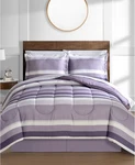 Austin Stripe/solid Reversible 8 Pc. Comforter Set, Exclusively At Macy - Purp. Fixed Price $66.00.