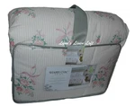 Shabby Chic Pink Floral Bouquet Stripe Full Queen Comforter Set Ruffle Cotton. Fixed Price $159.99.