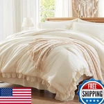 Anluoer Queen Comforter Set 7 Piece Cream Bed In Bag Sheets All Season Ruffle. Fixed Price $75.75.