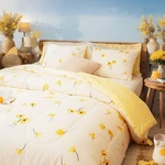 Floral Comforter Women Girls Bedding Set Lucky Clover Flowers Twin Yellow. Fixed Price $79.10.