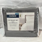 3 Piece Duvet Cover Set Full / Queen Matching Shams Dark Gray Solid. Fixed Price $21.21.