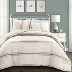 Lush Decor Farmhouse Grey Strip 3-PIECE Comforter Set, Full/queen. Fixed Price $52.95.