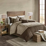 Madison Park Boone Cozy Comforter Set, Faux Queen (90 In), Brown. Fixed Price $107.41.