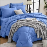Queen Size Bedding Set - Royal Blue Comforter, Sheets, Shams. Fixed Price $72.99.