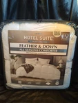 Hotel Suite Feather & Down All Seasons Comforter. Full/queen. New In Box.. Fixed Price $75.00.