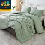 Queen Set Sage Green, 3 Pieces Lightweight Size Solid. Fixed Price $57.99.