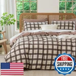 Bupird Queen Comforter Set Plaid 3 Pieces Soft Cute Bedding Ligh. Fixed Price $90.33.