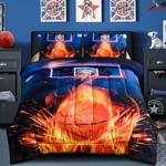 Basketball Fire Court Comforter Sets Full Boys Teens Sports Games Print. Fixed Price $56.83.