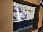 Nautica Westport Reversible Comforter Set Full/queen Size Blue White Stripes. Fixed Price $129.95.
