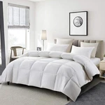 Queen Size Goose Down Fiber Comforter - 100% Cotton Cover All Seasons, White. Fixed Price $69.99.