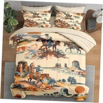 5 Pcs Comforter Set Twin Size, West Horse Desert Bedding Kids And Adults,. Fixed Price $69.57.