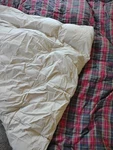 Ralph Lauren Monogram King Down Comforter Red Tan Green Plaid Vintage. Fixed Price $135.00.