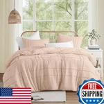 Spaces Blush Cal King Comforter Set - 3 Pc Pintuck Pleated Bedding, All. Fixed Price $57.98.