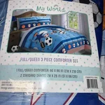 My World Kids Sports & Stars Reversible 3-PC. Comforter Set, Full/queen. Fixed Price $44.88.