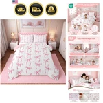 Pink Bedding Set Twin Girls Comforter Pillowcase Modern Bowknot Decor. Fixed Price $84.11.