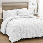 Queen Comforter Set White - Soft Fluffy Pintuck Down Alternative Bedding .... Fixed Price $38.34.