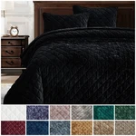 Chezmoi Collection Lux 3-PIECE Diamond Stitch Plush Distressed Velvet Quilt Set. Fixed Price $94.99.