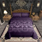 Erosebridal Gothic Queen Comforter Dark Purple Moth Bedding Sets. Fixed Price $126.91.