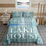 Manfei Lake Comforter Set Twin Size Rustic Cabin Farmhouse Style Bedding. Fixed Price $54.97.