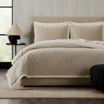 Jeremiah Brent Home 3PC King Contrast Border Cotton Slub Reversible Duvet Set. Fixed Price $39.99.