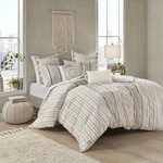 Ink+ivy Queen Cotton Duvet Cover Mini Set Ivory Finish II12-996. Fixed Price $59.36.