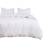 Wake Cloud - Striped Cotton Duvet Cover Set, Ticking Vertical Pinst.... Fixed Price $48.72.