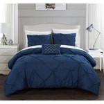 Chic Home Whitley Pinch Pleated Ruffled Blue Queen Duvet Cover Set. Fixed Price $60.00.